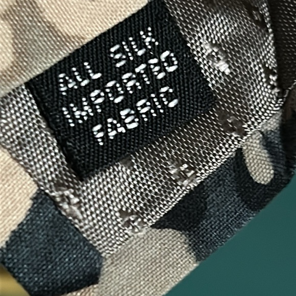 Vintage 70s Arnold Scaasi Italian Silk Black Gray Blue Taupe Abstract Floral - Picture 4 of 5